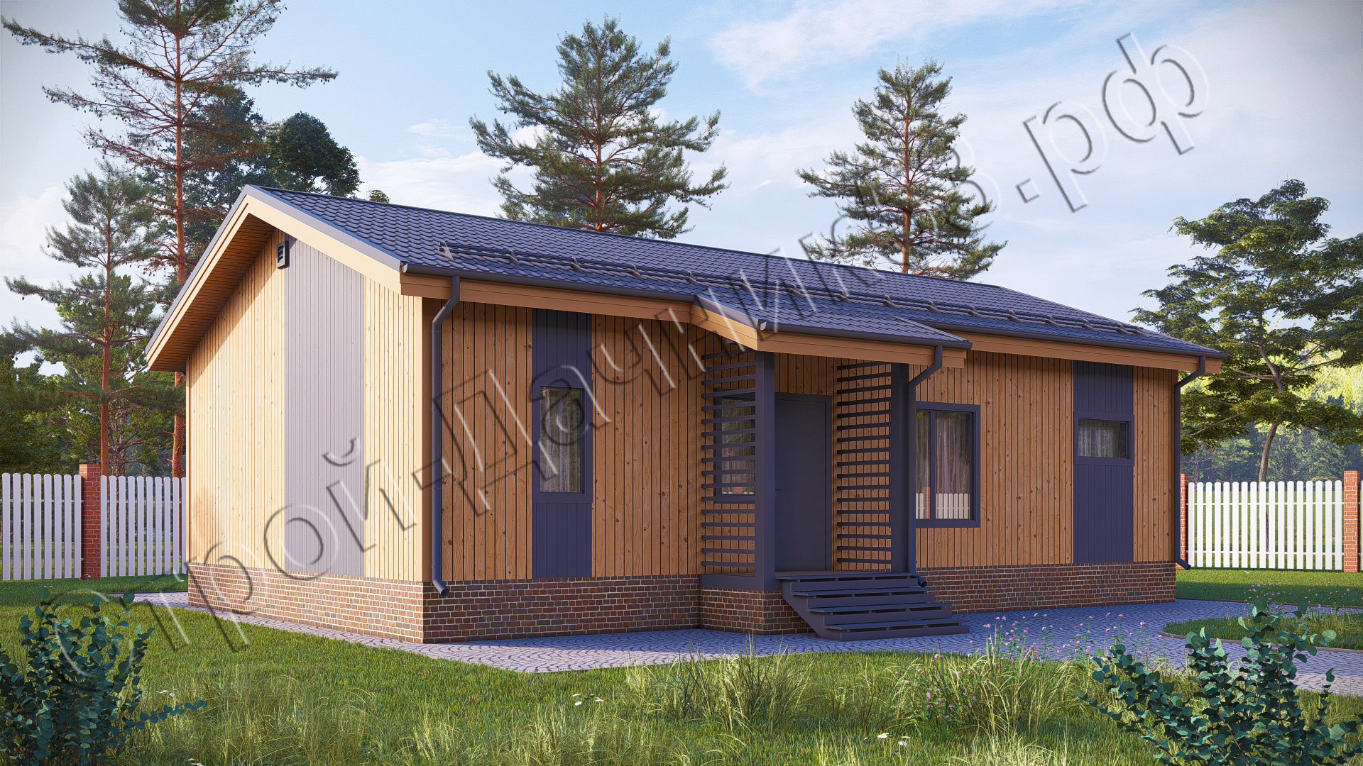 Проект каркасно-щитового дома Д–47